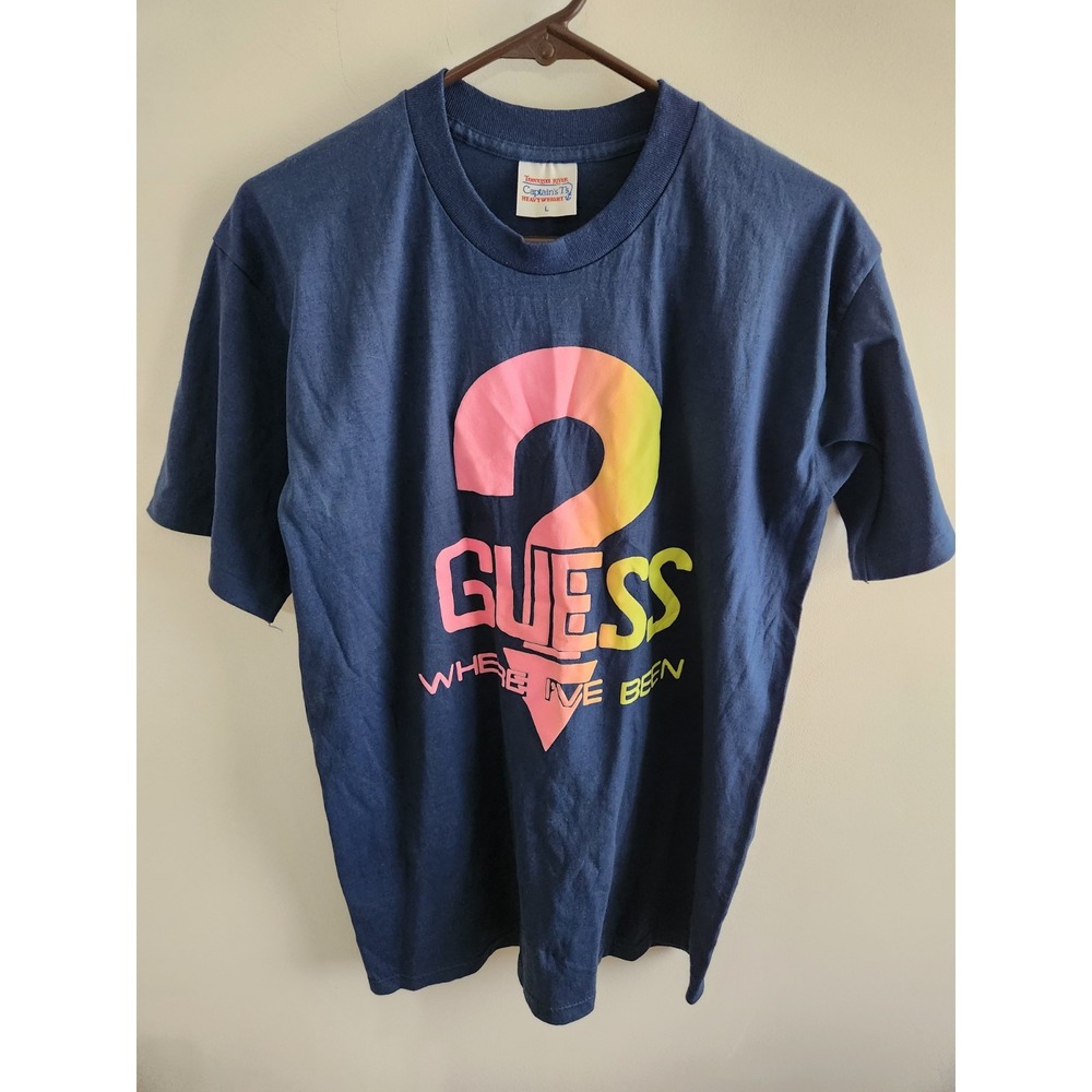 Vintage 1980's 90's Captain's T's Shirt Single Stitch Tennessee River Blue Large